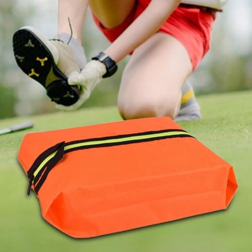 Shoe Bag, Smell Proof Pouch, Portable Shoe Organizer Water Resistant Travel Storage, Large Capacity Carrier Case for Women Footwear Heels Trainers Sandals, Closet, Luggage, Gym, Hotel, Orange, Se — view 3