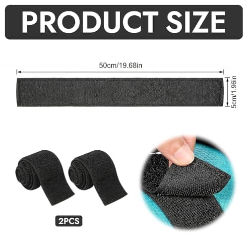 2pcs Heavy-Duty Yoga Mat Strap, Elastic Hook and Loop Straps Heavy Duty, Cord Tidy Wrap for Yoga Mat Camping Luggage Exercise, and Pilates Mats (Black) — view 2