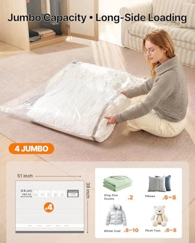 VINTAR Extra Large Vacuum Storage Bags, 4 Pack (100x130cm) — view 2