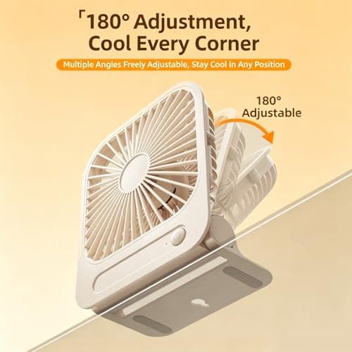 3 in 1 Mini Desk Fan, Portable Desk & Wall Fan with 4 Speeds Wind &180° Adjustable, USB/Battery Powered Foldable Fan, Quiet Airflow Magnetic Table Fan for Travel Home Office Bedroom Kitchen (White) — view 5
