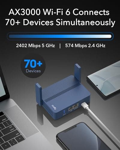 Cudy AX3000 Pocket-Sized Wi-Fi 6 Travel Router, 6-in-1 Modes, VPN, TR3000 — view 3