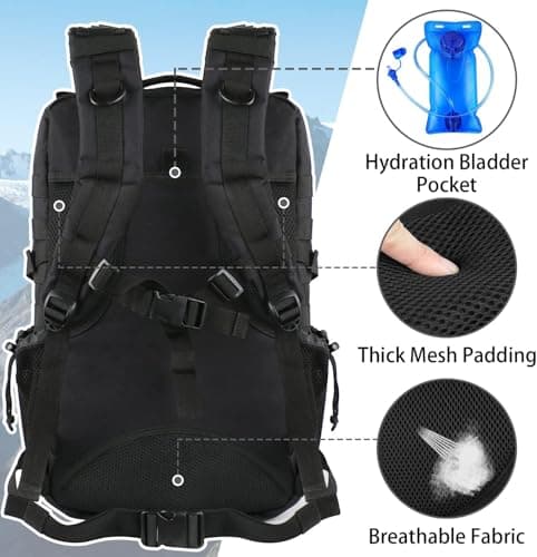 YOREPEK Military Tactical Travel Backpack, 45L Army Rucksack with Molle — view 4