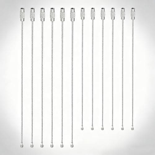VBSYUYQ 12 Pcs Stainless Steel Wire Keychains 2 Sizes for Luggage Tags — view 5