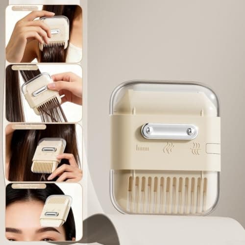 6 in 1 Hair Trimmer Comb Adjustable Cutting Tool for Men Women Kids - Multi Function Styling Kit with Thinning & Bangs - Portable Grooming Set for Home Travel Salon Use(Pink) — view 3