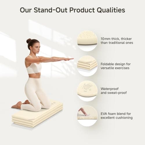 PAIDU Foldable Yoga Mat 10MM Thick SGS Certified TPE 190x66cm Portable — view 3