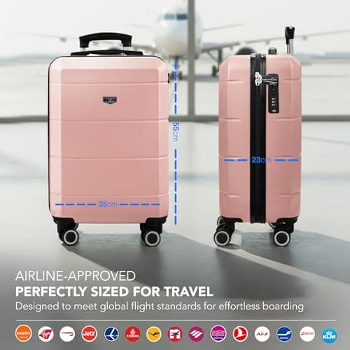 LUGG 20-Inch Jetset Lightweight Cabin Suitcase, ABS Hard Shell, Water-Resistant Carry-On Luggage, TSA-Approved Lock, 4 Spinner Wheels, 3-Step Telescopic Handle, EasyJet Overhead, 55 x 35 x 23 cm — view 2