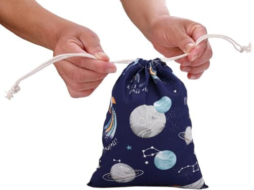 Amoyie Cotton Drawstring Bag 3pcs, Kids Storage Bag, Fabric Organiser Pouch — view 6