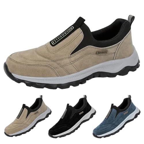 Slip On Trainers Men Walking Shoes with Arch Support, Lightweight Mesh Lining Hiking Shoes, Wide Toe Non-Slip Trainers, Waterproof Mountain Trekking Athletic Trainer, Travelling, Camping — view 4