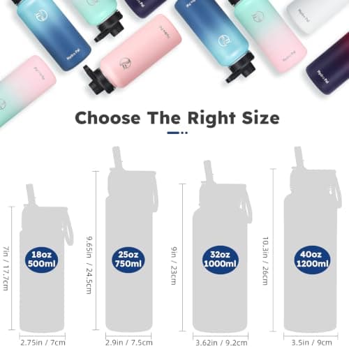 HydroPal Vacuum Insulated 1L Stainless Steel Water Bottle with Dual Lids — view 6