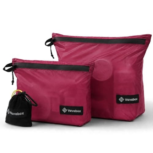 Vavabox Lightweight Toiletry Bags for Travel, Wash Bag Set Compact (Red)