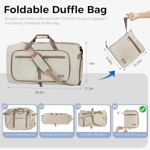 Fmeida 65L Foldable Travel Duffle Bag Waterproof Holdall Luggage Bags — view 3