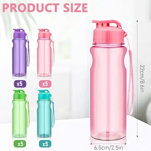 KDXBQ 20 Pack Kids Water Bottles, 500 ml Reusable Sports Bottles, 4 Colours — view 3