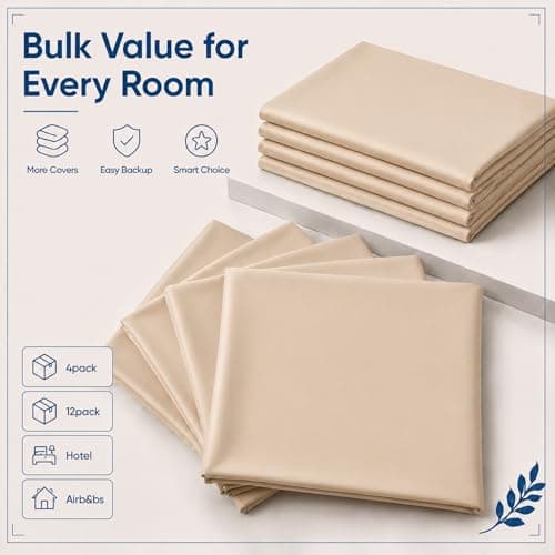 ZPECC Beige Pillow Cases King Size 12 Pack with Envelope Closure — view 4
