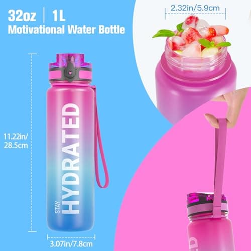 Sahara Sailor Water Bottle 1L, Leakproof Tritan Bottle with Time Marker — view 5