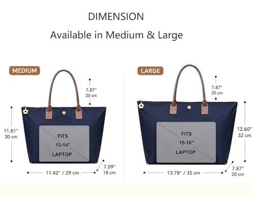 ZhengYue Nylon Tote Bags for Women with Zip Large Foldable Womens Handbags — view 4