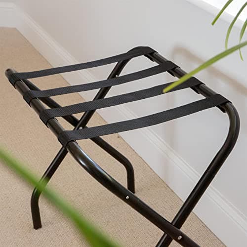 Harbour Housewares Folding Metal Luggage Racks - Black - Pack of 2 - Portable Folding Single Tier Home Bedroom Suitcase Foldable Suit Case Holder Travel Chest Storage Stand — view 6