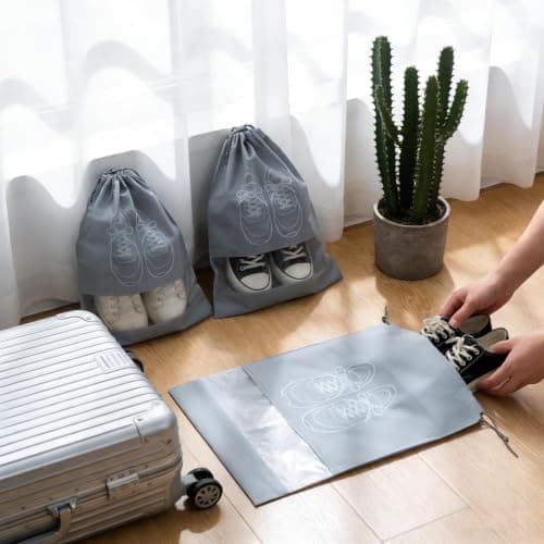 20PCS Shoe Storage Bags Travel Accessories Drawstring with Transparent Slot — view 2