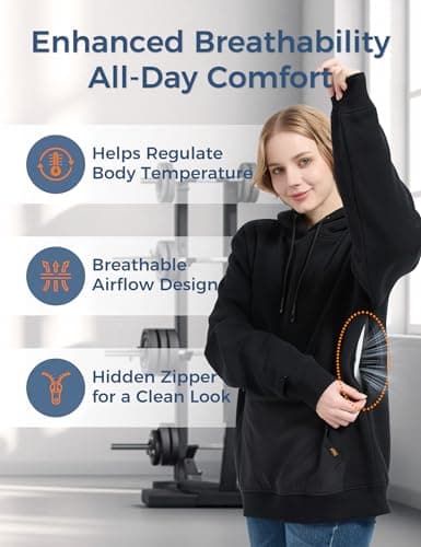 Relexit Travel Hoodie with Eye Mask Built In Sweatshirt for Airplane Sleep and Long Trips, Soft Comfy Pullover, Black, Medium — view 4