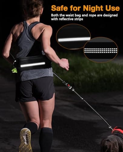 Pecute Hands Free Dog Leash with Adjustable Waist Belt for Running Hiking — view 4