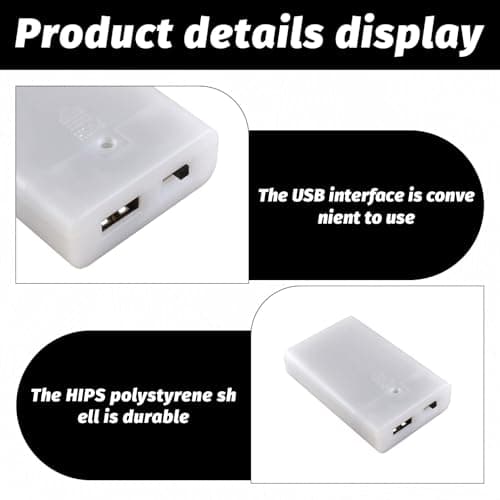 Eophmi USB Battery Pack for Led Lights,1pcs 3X1.5V AA Battery Case,Batteries Case Box with USB Port for 4.5V Led Lights, String Light, Fairy Light, DIY Decorations — view 3