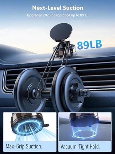 wowtravel Suction Cup Phone Mount | Vacuum Lock Car Phone Holder with 360° Rotation | Strong Dashboard & Windshield Mount Works with iPhone 17 Pro Max, 16, 15, 14, 13, 12 and Android Devices — view 3