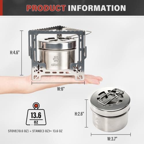 ALOCS 2250W Alcohol Stove Set with Foldable Stand Camping Stove — view 3