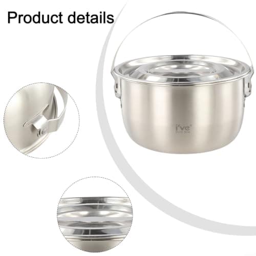 Camping Soup Pot 4L for Picnic Hiking Group Meals(1.4L) — view 5