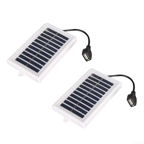 Portable Solar Charger 2W 5V with USB Output for Outdoor Travel and Camping, Lightweight ABS Solar Panel for Charging Small Devices, Weather-Resistant Compact Design in Shown Color(2PCS)