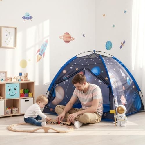 EVERGOODS Kids Play Tent Castle with Glow Stars for Boys & Girls — view 2