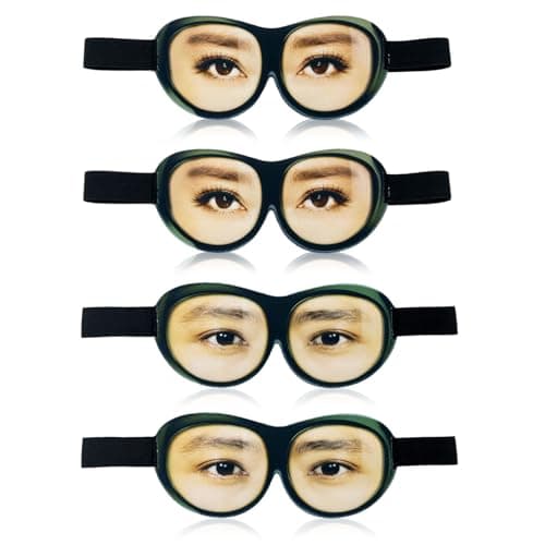 VIKSAUN 4 Pieces Sleep Mask With Eyes Open, Soft Fluffy Sleeping Eye Cover for Meditation, Night, Travel, Nap (4 pcs)