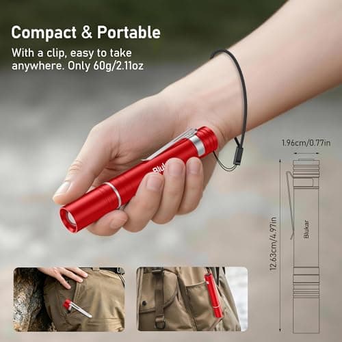 Blukar Mini Pen Torch Rechargeable-Super Bright Penlight with Pocket Clip — view 5