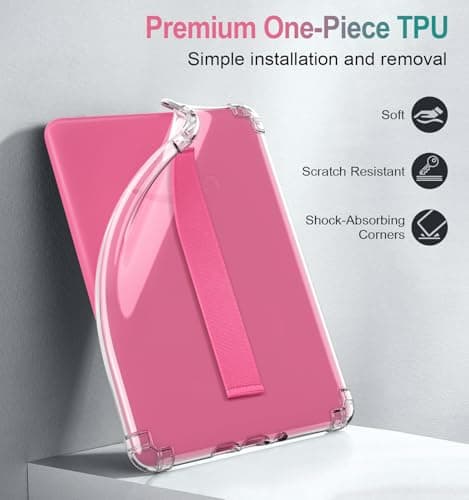 MoKo Case for 7" Kindle Paperwhite 12th Gen 2024 with Hand Strap, Magenta — view 5
