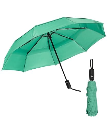 Mr. Pen- Windproof Travel Umbrella, Small Water-Resistant Automatic Folding Umbrella for Rain and Sun, Light, Compact and Portable for Women & Men, Fits Car & Backpack, Spring Green, 42 inches, Modern