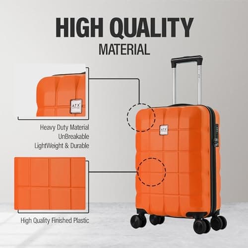 ATX Luggage 55x36x20cm Cabin Suitcase Super Lightweight Small Suitcase Approved for 100+ Airlines Including EasyJet, Ryanair, British Airways & Virgin Atlantic (Orange, 21Inches, 33Liter) — view 5