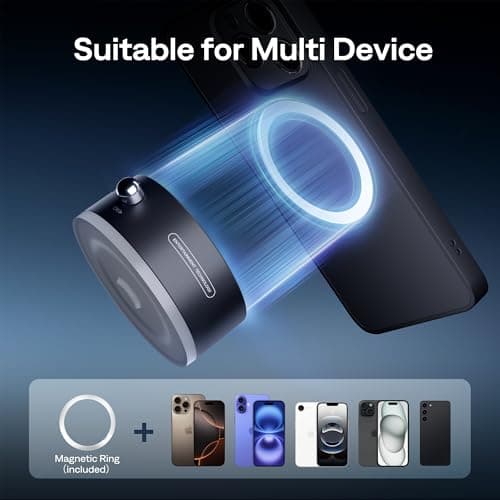 ZIP Tri-Fold DLP Mini Projector Bundle with MagPlay Mount, Zero-Lag Focus, One-Click Screen Mirroring, Full-Screen Mode, Type-C Fast Charging, 5,000mAh Battery, Grey — view 5