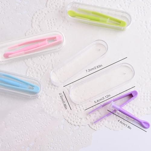 4 Pack Contact Lens Remover and Inserter Tool Set,Portable Contact Lens Remover Tool with Tweezers Suction Stick,Vision Care Aid for Soft Lenses,for Travel and Daily Use(Pink,Green,Blue,Purple) — view 2