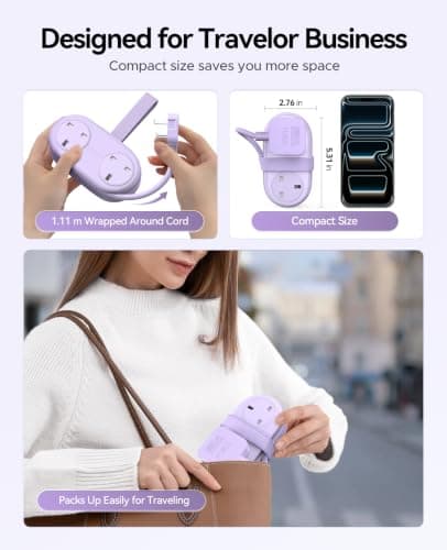 ORICO PD 20W Extension Lead 1.11M with 3 USB Slots (1 USB C) Purple, AP3PRO — view 4