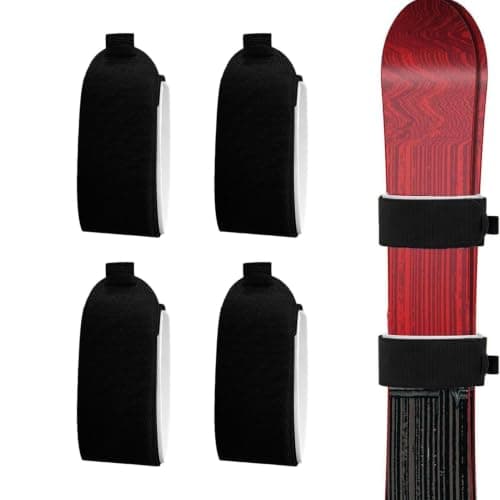 Ski Straps 4pc | Adjustable EVA Padded Fastener Wraps | Winter Sports