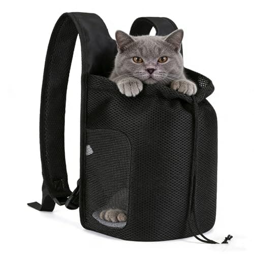 Puppy Cat Carrier Backpack Portable Pet Travel Bag for Cats and Small Dogs Breathable Mesh Pet Carrier Backpack for Hiking Traveling Shopping Outside Activities — view 6