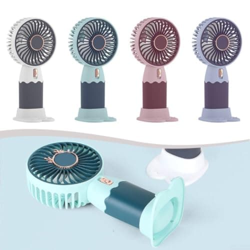 Axorafow Cartoon Handheld Fan Portable USB Rechargeable for mini Mobile Holder Silent Small Air Cooler for School Trip 16x8cm — view 6