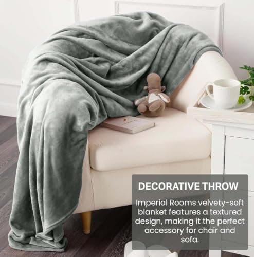 IR Imperial Rooms Fleece Blanket Silver Grey, Throw/Single 130X150 Cm — view 2