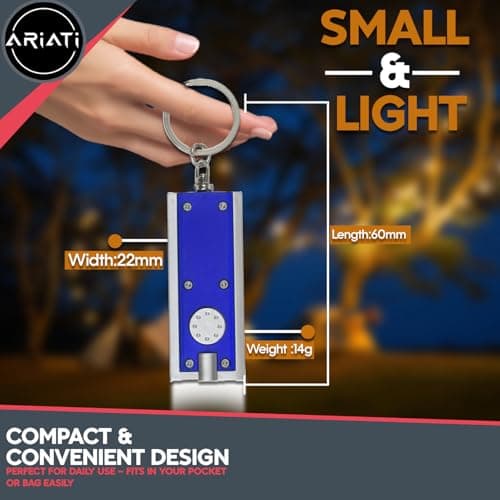 2-Pack Mini LED Keychain Flashlights | Compact and Bright Pocket Torch with Key Chain & Built-In Batteries | Keyring Mini Torch LED Light for Camping Outdoor Adventures, Emergencies & Everyday Use — view 5