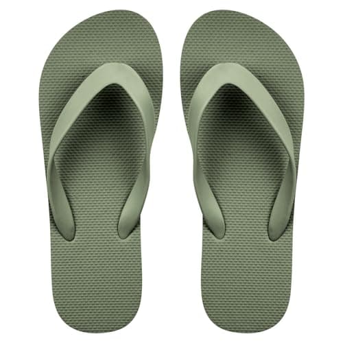 Aomig Unisex Flip Flops Ladies Girl Men Flatform Beach Flip-Flop Slim Rubber Flip Flops Women's Yoga Mat Comfortable Beach Platform Sandals Slip-Resistant Flat Flip Flops(Grass Green-UK Size-9-10)