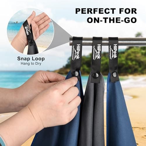 HiiPeak Microfibre Towel Compact Camping Beach Towel - Quick Dry Lightweight Absorbent Sports Gym Swimming Hiking Drying Towel for Men,Women (Navy Blue-2pack, 160cm x 80cm + 80cm x 40cm) — view 2