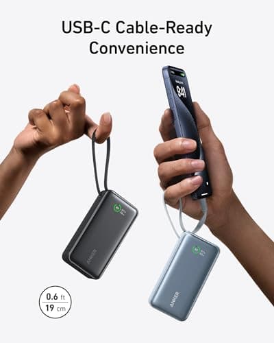 Anker Nano Power Bank,10,000mAh 30W Portable Charger,Built-in USB-C Cable — view 3