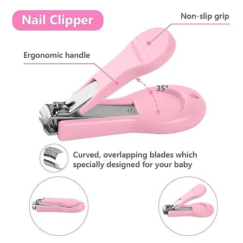 Vicloon Baby Nail Kit, 5-in-1 Baby Nail Care Set, Baby Nail Care Tool, Baby Manicure Set Includes Nail Clippers, Scissor, Earpick, Nail File and Tweezer for Newborn Infant Toddler — view 3