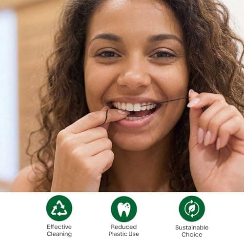 SIERRA ECO Bamboo Charcoal Dental Floss with Bamboo Container Refills – Mint Flavoured Biodegradable Floss – Refillable Dental Hygiene Kit – Plastic Free Compostable Oral Care — view 4