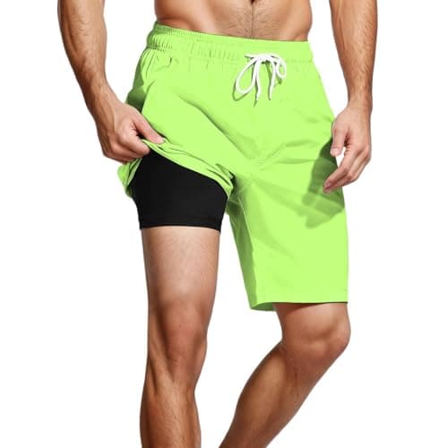 Women's Summer Shorts with Double Inner Pockets, Quick-Dry Beach Pants for Casual Outfits, Lightweight and Breathable(E, S)