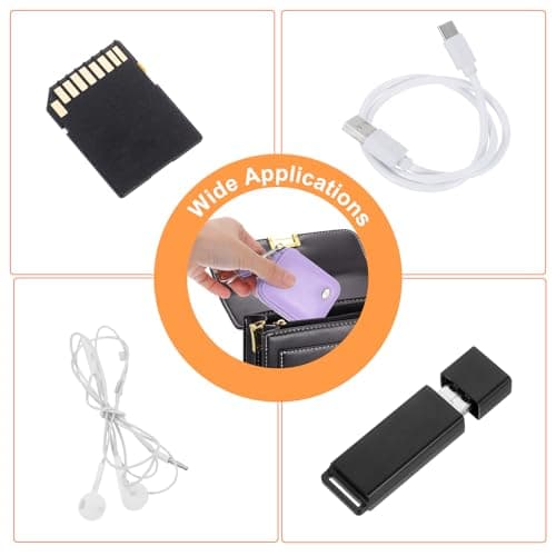 sourcing map Earbuds Cases, Earphone Case Holder, PU Leather Ear Buds Case Zipper Organizer Small with Mesh Pocket for USB Cable, Wireless Wired Earphones, Purple — view 6
