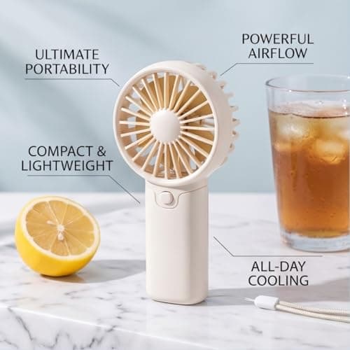 Ricomso Mini Handheld Fan, Battery Powered Portable Personal Fan — view 2